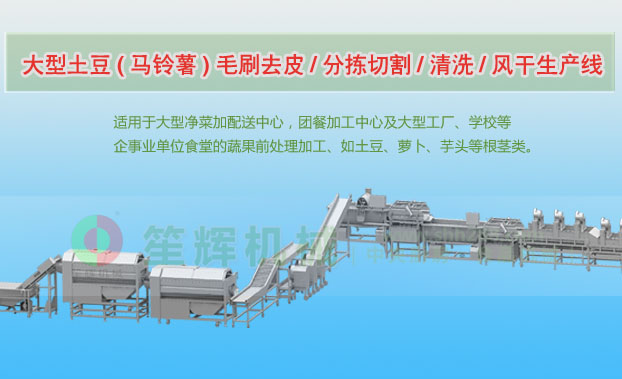 宝坻连续式土豆去皮清洗切割风干生产线